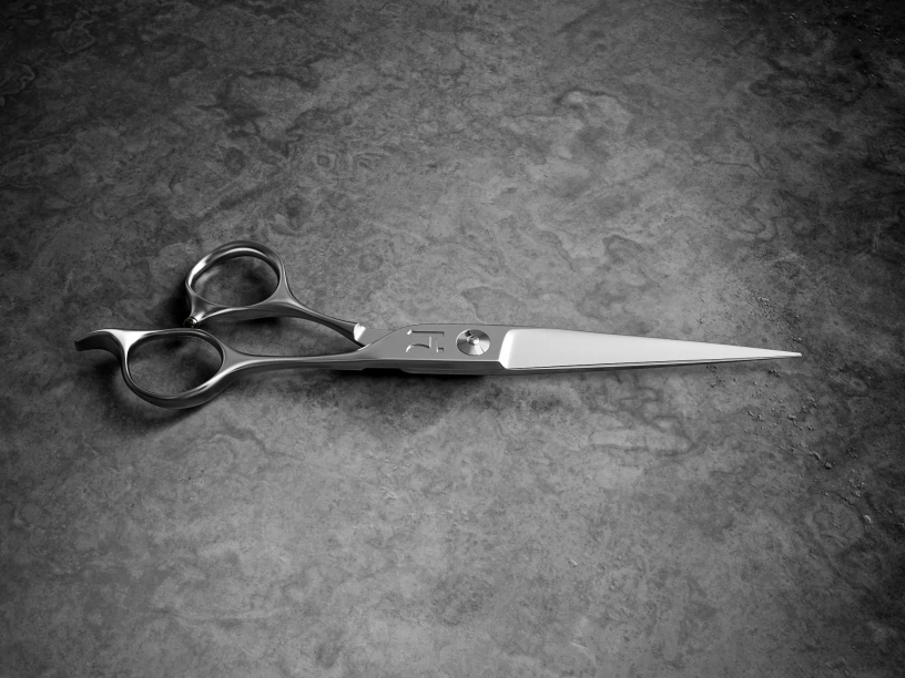 scissors to help cut a pixie cut